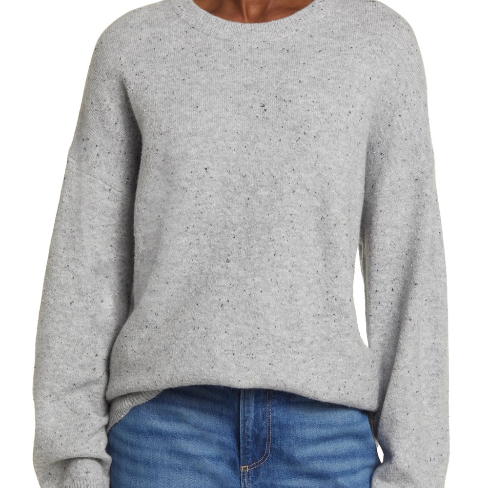 Treasure & Bond || speckled relaxed fit sweater in gray heather